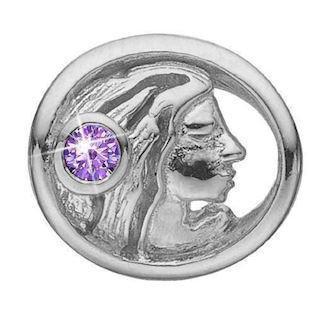 Christina Collect Sterling Silver Virgo Zodiac med lilla stein (23. august - 22. september)